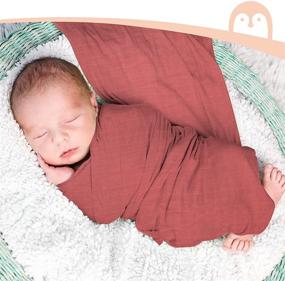 img 2 attached to 👶 Momcozy Muslin Swaddle Blankets: Soft Silky Baby Blankets for Boys & Girls, 4-Pack - Breathable and Skin-Friendly, Unisex, 47 x 47 inches