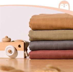 img 3 attached to 👶 Momcozy Muslin Swaddle Blankets: Soft Silky Baby Blankets for Boys & Girls, 4-Pack - Breathable and Skin-Friendly, Unisex, 47 x 47 inches