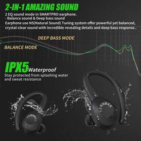 img 1 attached to 🎧 TENNMAK SMARTPRO: 2-in-1 True Wireless Earbuds with Mic, Gaming & Music Mode, IPX5 Waterproof - Bluetooth Headphones for Sport, Casual and Gaming