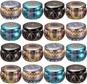 img 4 attached to 🕯️ Ahyiyou DIY Candle Tins 4 OZ 16 Piece: Round Containers with Lids & Cotton Wicks for Candle Making, Arts & Crafts, Storage & More