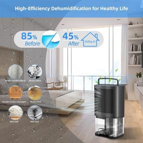 img 2 attached to 🌫️ Donatello 2000ml Dehumidifier with Drain Hose - Ideal for Basements up to 350 Sq.Ft - Portable Home Bedroom Bathroom RV Garage Closet Dehumidifier - Ultra Quiet and Auto-Off Feature