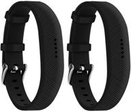 huadea compatible bands replacement for fitbit flex 2 with watch buckle - 2 pack of black soft silicone wristbands logo