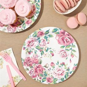 img 3 attached to 🌸 Tea Party, Bridal, and Baby Shower Vintage Floral Paper Plates - Set of 80, 9 Inch