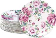 🌸 tea party, bridal, and baby shower vintage floral paper plates - set of 80, 9 inch logo