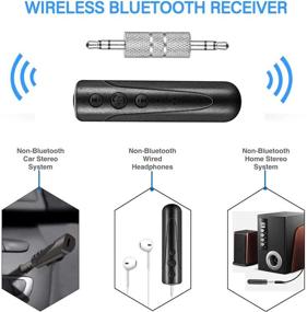 img 3 attached to 🎧 Bluetooth Receiver: Mini Wireless Audio Adapter V4.2 Hands-Free Car Kits for Car Aux, Home and Headphone – Black