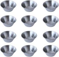 polished stainless steel portion cups logo