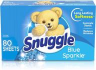 snuggle fabric softener dryer sheets, blue sparkle: enhanced laundry experience with 80 sheets logo