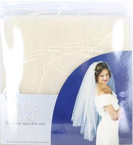 img 1 attached to 👰 Wilton 120-285 Veil Double Layer Rolled, Ivory - Elegant Bridal Accessory for Added Charm