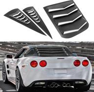 🚘 routeking corvette c6 window louvers: sunshade cover for rear & side windshield, compatible with 2005-2013 coupe, z06, grand sport, zr1│custom lambo gt style │abs matte black logo