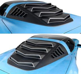 img 1 attached to 🚘 ROUTEKING Corvette C6 Window Louvers: Sunshade Cover for Rear & Side Windshield, Compatible with 2005-2013 Coupe, Z06, Grand Sport, ZR1│Custom Lambo GT Style │ABS Matte Black