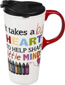 img 4 attached to 🍎 Cypress Home Big Heart Little Minds Teacher Appreciation Travel Mug - 17oz Double-Wall Insulated, 3.5 x 5.25 x 7 inches