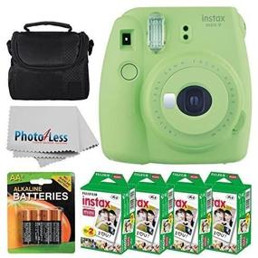 img 1 attached to Fujifilm Instax Mini 9 Instant Film Camera (Lime Green) Fujifilm Instax Mini Twin Pack Instant Film (80 Shots) Camera Case AA Batteries Accessory Bundle