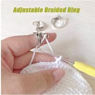 🧶 adjustable knitting loop crochet ring set - peacock open finger ring with yarn guide holder for faster knitting - 3pcs knitting accessories logo