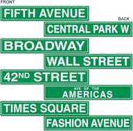 🏙️ beistle new york city paper street signs 4 piece wall cutouts, awards night decorations, 4x24, green and white логотип