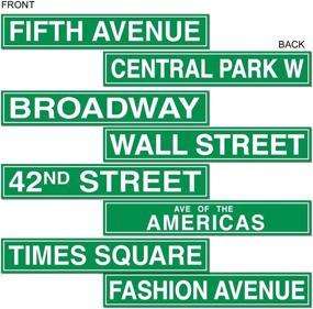 img 1 attached to 🏙️ Beistle New York City Paper Street Signs 4 Piece Wall Cutouts, Awards Night Decorations, 4x24, Green and White