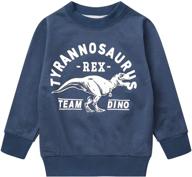 🦖 dashing dino delight: toddler long sleeve cotton space pullover with cartoon t-shirts – sporty tops for kids 2-7t logo