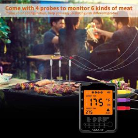 img 2 attached to 🌡️ Rilitor Smart Wireless Meat Thermometer with 4 Probes - Digital BBQ Thermometer for Grilling, Smoker, Kitchen, and Oven - iOS & Android Compatible