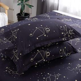 img 3 attached to 🌌 Cotexture Queen Duvet Cover Set - Constellation Starry Sky on Black Print - 3-Piece Bedding Set - Brushed Microfiber - Ultra Soft & Lightweight - Comforter Quilt Cover (1 Duvet Cover + 2 Pillow Shams)