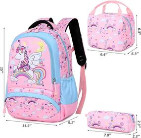 img 3 attached to Unicorn School Backpack Cartoon Pencil