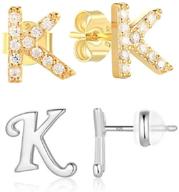 💎 sterling zirconia earrings: personalized girls' jewelry with alphabet charms logo