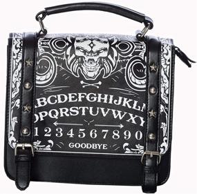 img 3 attached to 🧛 Lost Queen Gothic Adjustable Satchel Bag - Small Ouija Board-inspired Design