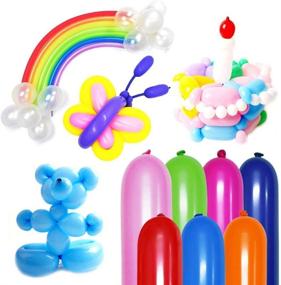 img 2 attached to 🎈 Koogel 400PCS 260Q Twisting Animal Balloons: Assorted Colors, Thickening Latex, Perfect for Weddings, Birthdays, Clowns, Xmas Presents