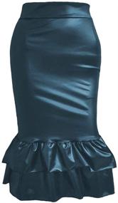 img 2 attached to YSJERA Leather Stretch Bodycon Purplish Women's Clothing and Skirts