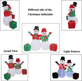 img 1 attached to 🎅 Blafly 5ft Inflatable Snowman Family with LED Lights - Christmas Outdoor Yard Decorations for Party Holiday Winter Décor