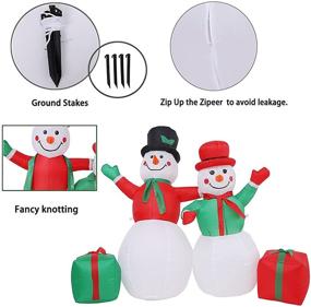 img 3 attached to 🎅 Blafly 5ft Inflatable Snowman Family with LED Lights - Christmas Outdoor Yard Decorations for Party Holiday Winter Décor