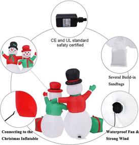 img 2 attached to 🎅 Blafly 5ft Inflatable Snowman Family with LED Lights - Christmas Outdoor Yard Decorations for Party Holiday Winter Décor