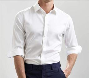 img 2 attached to 👔 White Casual Buttoned Sleeve C456 Men's Clothing