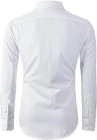 img 3 attached to 👔 White Casual Buttoned Sleeve C456 Men's Clothing