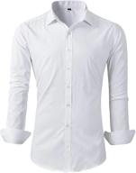 👔 white casual buttoned sleeve c456 men's clothing logo