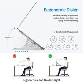 img 1 attached to 👨 Enhance Comfort and Productivity with the Pango Aluminum Alloy Portable Folding Laptop Stand - Adjustable Laptop Raiser Base para Laptop