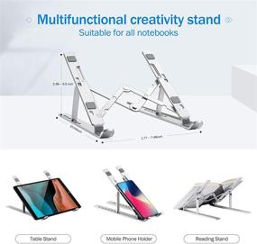 img 3 attached to 👨 Enhance Comfort and Productivity with the Pango Aluminum Alloy Portable Folding Laptop Stand - Adjustable Laptop Raiser Base para Laptop