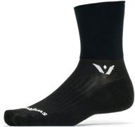 🧦 swiftwick aspire four crew socks for trail running and cycling with firm compression fit logo