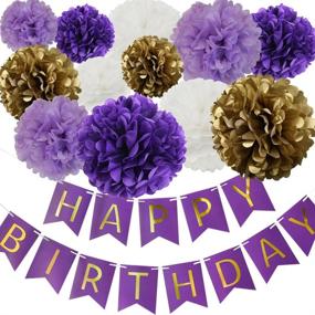 img 4 attached to 🌸 Purple Flower Birthday Banner: Stunning Decor for Your Special Event!