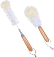 🎍 bamboo handle bottle brush set - 2 pack, efficient bottle cleaner brushes (2902-z2) logo