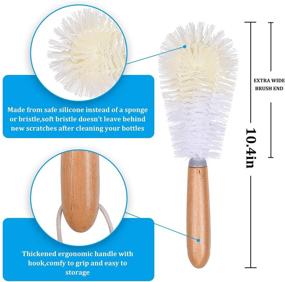 img 3 attached to 🎍 Bamboo Handle Bottle Brush Set - 2 Pack, Efficient Bottle Cleaner Brushes (2902-Z2)