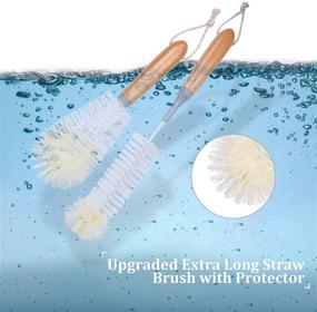 img 1 attached to 🎍 Bamboo Handle Bottle Brush Set - 2 Pack, Efficient Bottle Cleaner Brushes (2902-Z2)