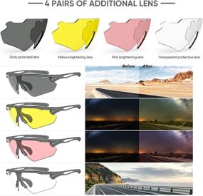 img 1 attached to 🕶️ UV400 Polarized Cycling Glasses with TR90 Frame - 5 Lenses and Sports Sunglasses