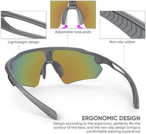 img 2 attached to 🕶️ UV400 Polarized Cycling Glasses with TR90 Frame - 5 Lenses and Sports Sunglasses