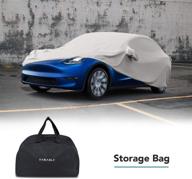 🚗 ultimate protection: farasla outdoor car cover for tesla model y with convenient storage bag logo