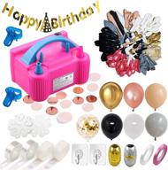 🎈 convenient 216 pcs balloon pump kit: electric inflator blower, portable 110v 600w pump with dual nozzles - ideal for party decorations, balloon arch garland, and more! логотип