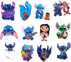 img 2 attached to Holiday Cute Stitch Decoration Stickers: Waterproof Vinyl for Scrapbook, Car, Motorcycle, Bicycle, Laptop, and Luggage - 52 PCS Decal Set