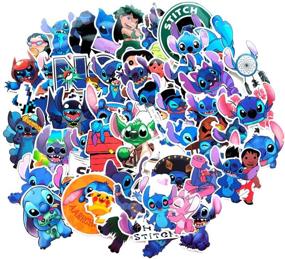 img 1 attached to Holiday Cute Stitch Decoration Stickers: Waterproof Vinyl for Scrapbook, Car, Motorcycle, Bicycle, Laptop, and Luggage - 52 PCS Decal Set