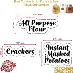 img 1 attached to 🏷️ Storage Container Labels: Complete Water Resistant Label Set for Organizing Pantry, Jars & Canisters - 377 Clear Gloss Preprinted Bold Cursive Labels with Extra Write-on Sticker