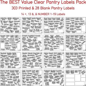 img 3 attached to 🏷️ Storage Container Labels: Complete Water Resistant Label Set for Organizing Pantry, Jars & Canisters - 377 Clear Gloss Preprinted Bold Cursive Labels with Extra Write-on Sticker