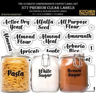 🏷️ storage container labels: complete water resistant label set for organizing pantry, jars & canisters - 377 clear gloss preprinted bold cursive labels with extra write-on sticker логотип