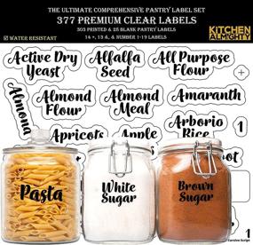 img 4 attached to 🏷️ Storage Container Labels: Complete Water Resistant Label Set for Organizing Pantry, Jars & Canisters - 377 Clear Gloss Preprinted Bold Cursive Labels with Extra Write-on Sticker